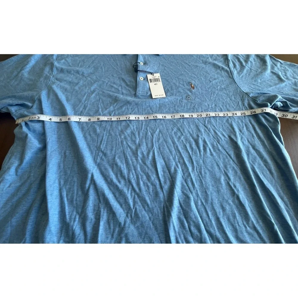 Polo Ralph Lauren Polo Shirt Mens 4LT Blue‎ Big And Tall Flesh Pony Cotton
